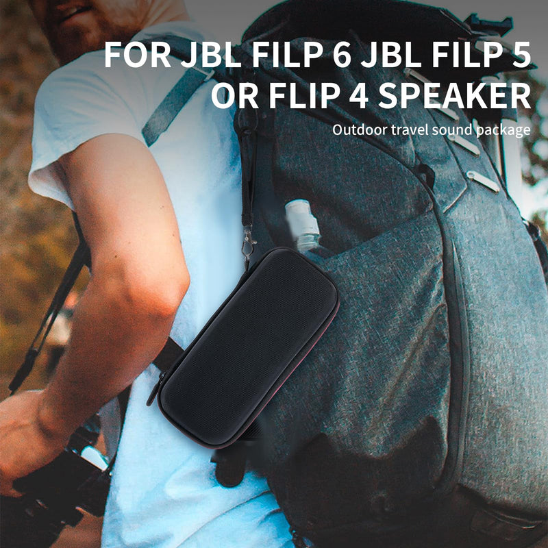 EVA Hard Case for JBL Flip 6 Flip 5 Waterproof Portable Bluetooth Speaker, Fit for JBL Flip 4 Premium Travel Protecrive Carrying Storage Bag(Black) Black