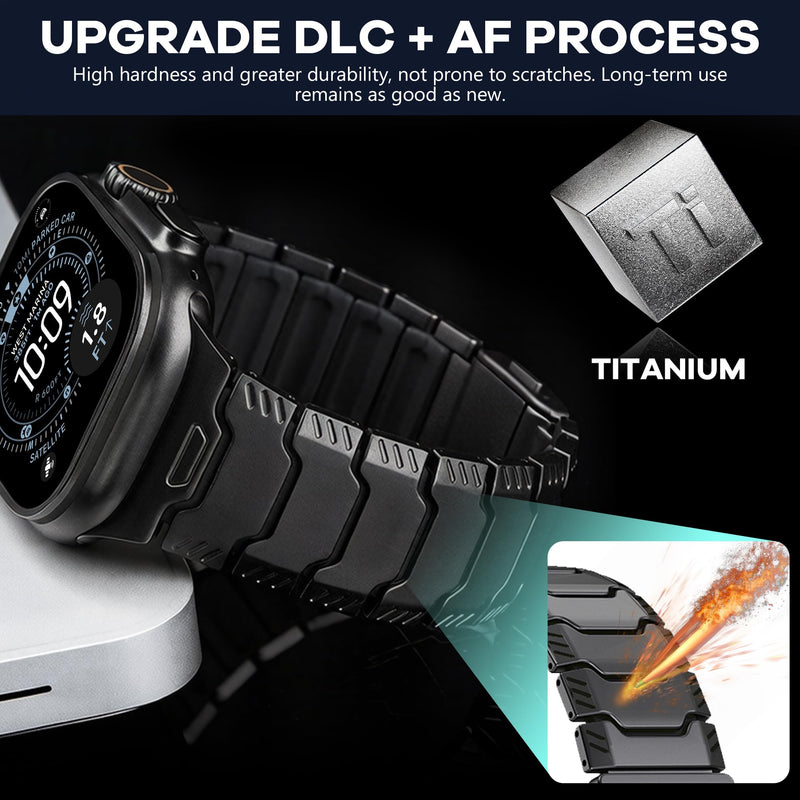 Titanium Watch Band Compatible with Apple Watch Ultra 3/2/1 (49mm) & Series 11/10 46mm 45mm 44mm 42mm SE 3/2/1 9 8 7 6 5 4, Lightweight Military-Grade Durable Metal Strap,Premium Color Match for Men Black&Black
