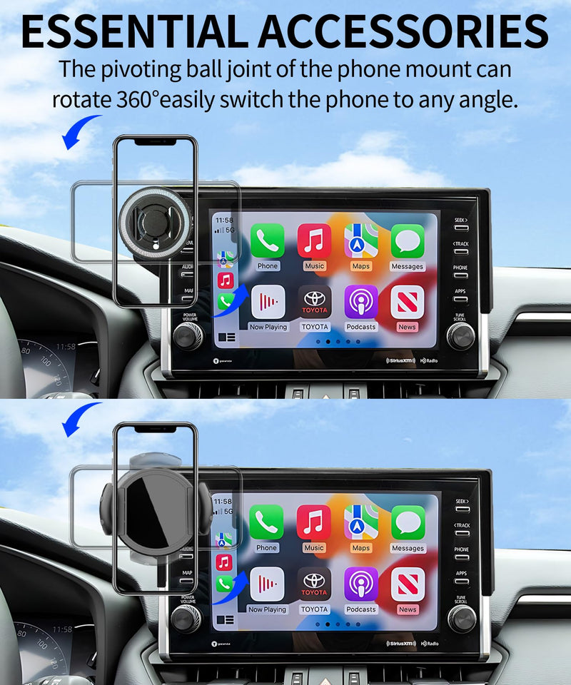 Car Phone Mount for Toyota RAV4 2022 9 inch | 2022 Toyota RAV4 MagSafe Strong Magnets Cell Phone Holder, with Portable Phone Gripper,One-Hand Operation 360° Rotation for 2022 Toyota RAV4(9 Inch)