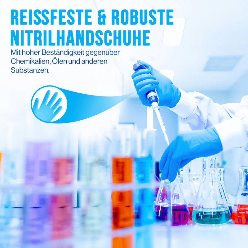 [AUSTRALIA] - IEA Medical Nitrile Gloves, L, Blue, Pack of 100, Disposable Gloves, Tear-Resistant, Examination Gloves, Latex-Free Gloves, Disposable Gloves 