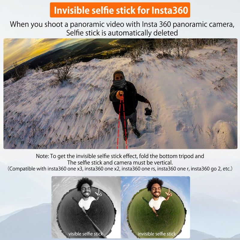 [AUSTRALIA] - VRIG Extendable Selfie Stick Tripod for GoPro Max Hero 10 9 8 7 6 5 4, DJI Osmo Action, Insta 360 One R and More Action Camera（55.1''） 55.1'' 
