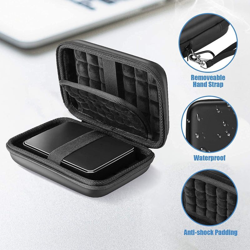 ProCase Hard Drive Case 2.5 Inch Bundle with ProCase Hard Travel Tech Organizer Case Bag