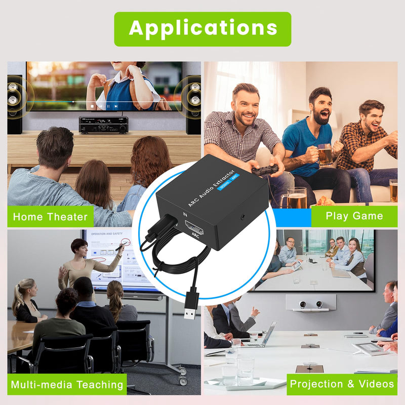 [AUSTRALIA] - 192KHz ARC Audio Extractor, HDMI ARC to Optical Converter, ARC to Optical/Toslink+3.5mm AUX Output, ARC to RCA Audio Converter for TV Amplifier Speaker/Soundbar/Headset 