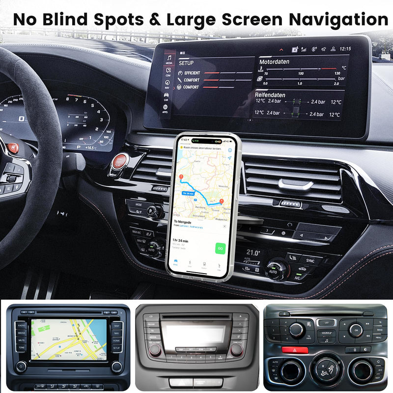 OHLPRO 15W Magsafe Car Mount Charger for iPhone 17, Fast Wireless Charging Magnetic CD Slot Holder with 3M Adhesive Base for Dashboard, Aluminum Shell, Compatible with iPhone 16 15 14 Series, Gray