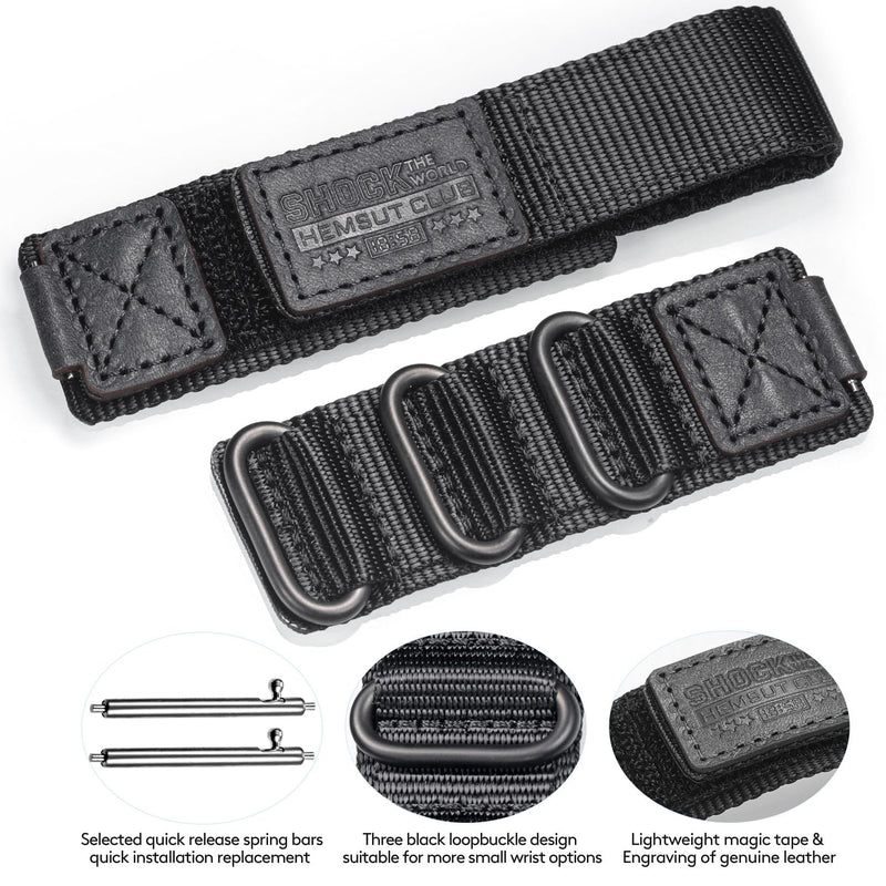 18mm Watch Band Strap for Casio AE-1000W AE-1200 AE-1300 AEQ-110W AQ-S800W MRW-200H MRW-S300 SGW-300H SGW-400H W-216H W-218H W-735H, Rugged Nylon Sports Strap Black/Blue+Black/Green