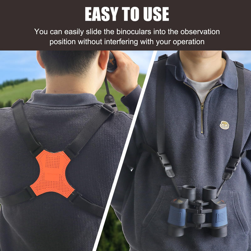 HUNTPAL Binocular Harness Strap for Hunting and Birding Wacthing, X-shaped Decompression Cross Body, Fit for Rangefinder Orange