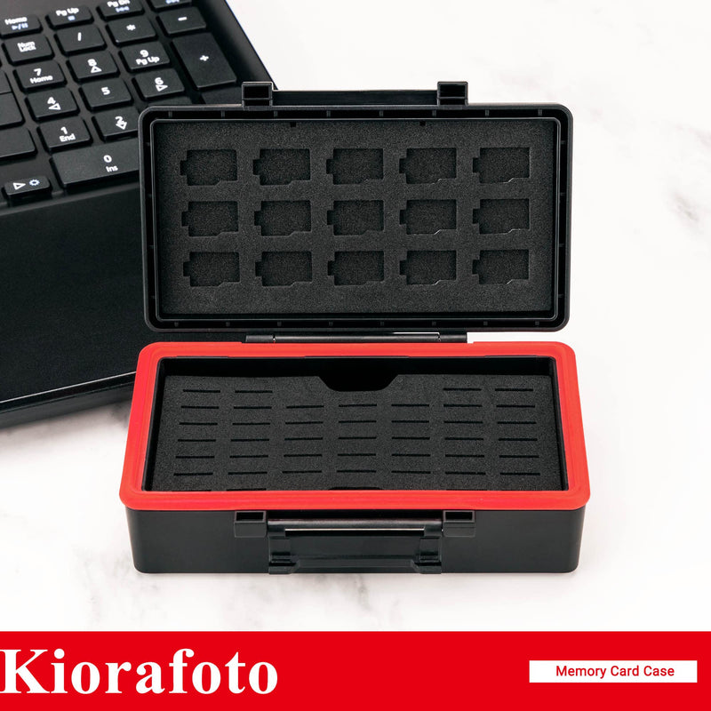 Kiorafoto 58 Slots TF Micro SD Memory Card Case Holder Water-Resistant Anti-Shock Storage Organizer with Labels & Notepaper for 58 TF MSD Microsd Microsdhc Microsdxc Memory Cards *2022 Vertical Style for 58 Micro SD