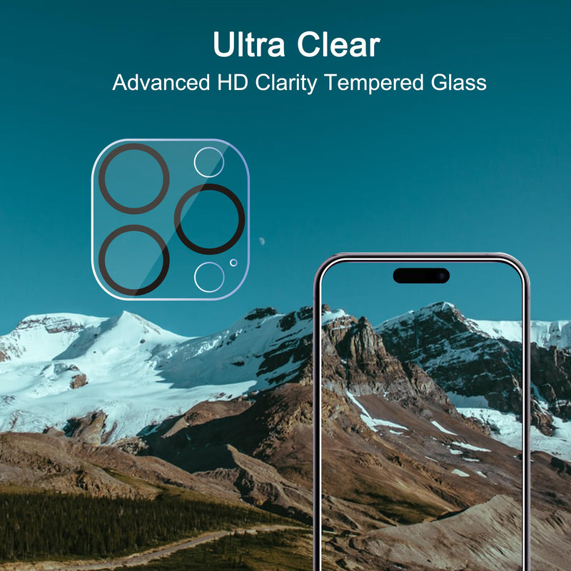 Ailun 3 Pack Camera Lens Protector for iPhone 15 Pro 6.1" ＆ iPhone 15 Pro Max 6.7",Tempered Glass,9H Hardness,Ultra HD,Anti-Scratch,Easy to Install,Case Friendly [Does not Affect Night Shots] iPhone 15 Pro 6.1"/15 Pro Max 6.7"