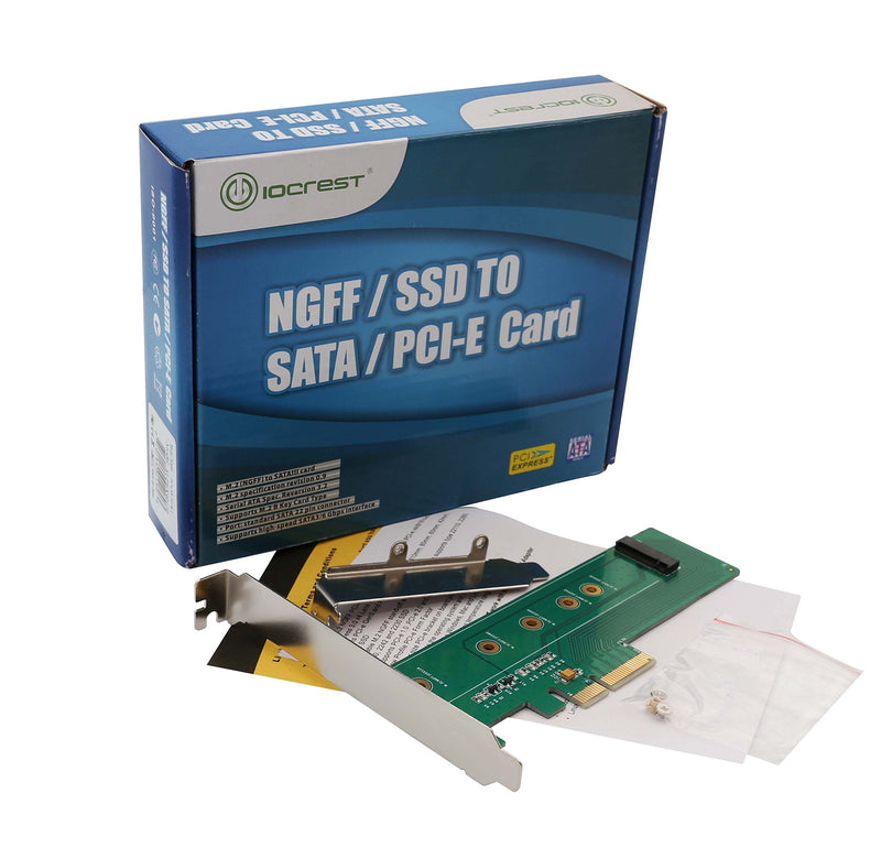 I/O Crest M.2 NGFF PCIe SSD to PCI Express 3.0 x4 Host Adapter Card - Support M.2 M-Key PCIe (NVMe or AHCI) Type 22110, 2280, 2260, 2242