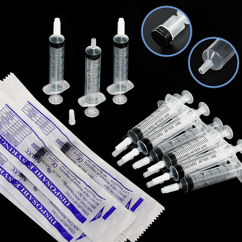 winbest Syringe 5 ml, Pack of 32 Individual Package Plastic Syringe with Cap Plastic Syringe Without Needle Reusable Syringe for Liquid Measurement and Dispensing, Animal Feeding, Plant Watering