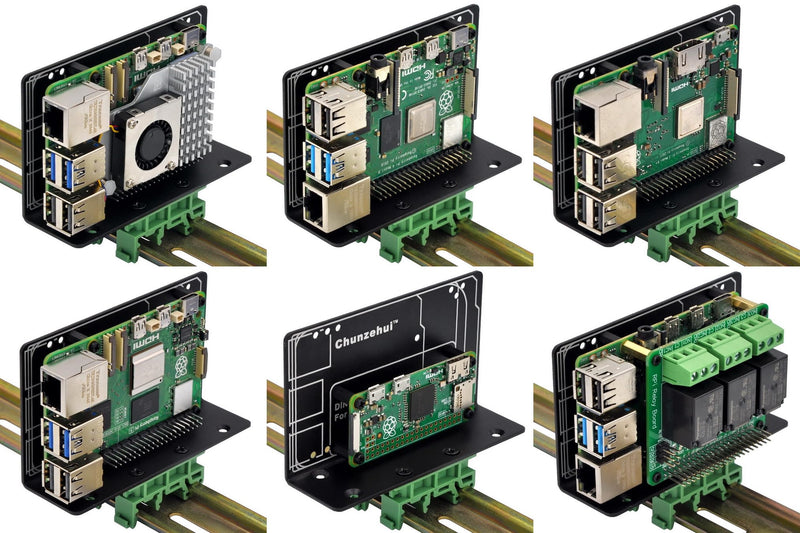 DIN Rail Mount Bracket for Raspberry Pi 1A+ 1B+ 2B 3B 3B+ 4B 5 Zero/Arduino UNO R2 R3 R4 Mega2560 / BeagleBone