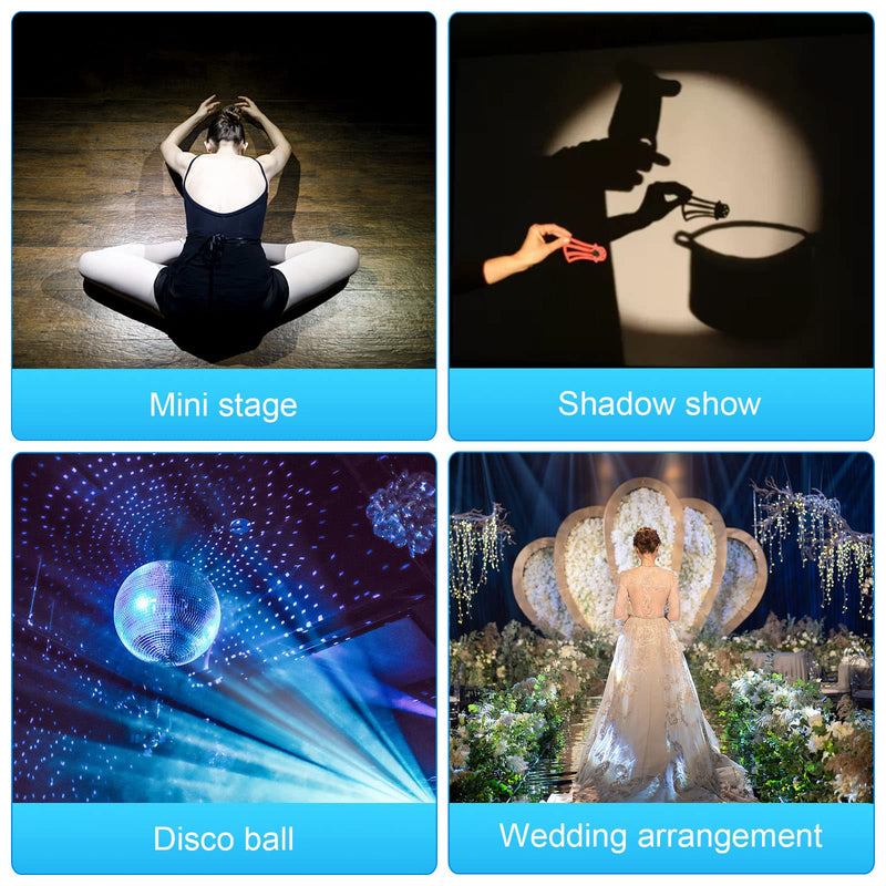 Led Pinspot Light 2 Pack, Czgor Disco Ball Spotlight 15W RGBW 4 in 1 Mirror Ball Lights with Remote Control Super Bright LED Pin Spot Light for Parties DJ Club Bar Wedding Medium 2.0