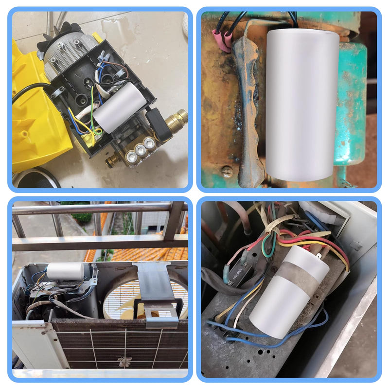 JUNUNDJING CBB60 450V 2.5uF 50/60HZ Starting Capacitor with 15 cm Extension Wire, Motor Operating Capacitor, AC Motor Capacitor, for Household Appliances such as Electric Motors and Air Conditioners