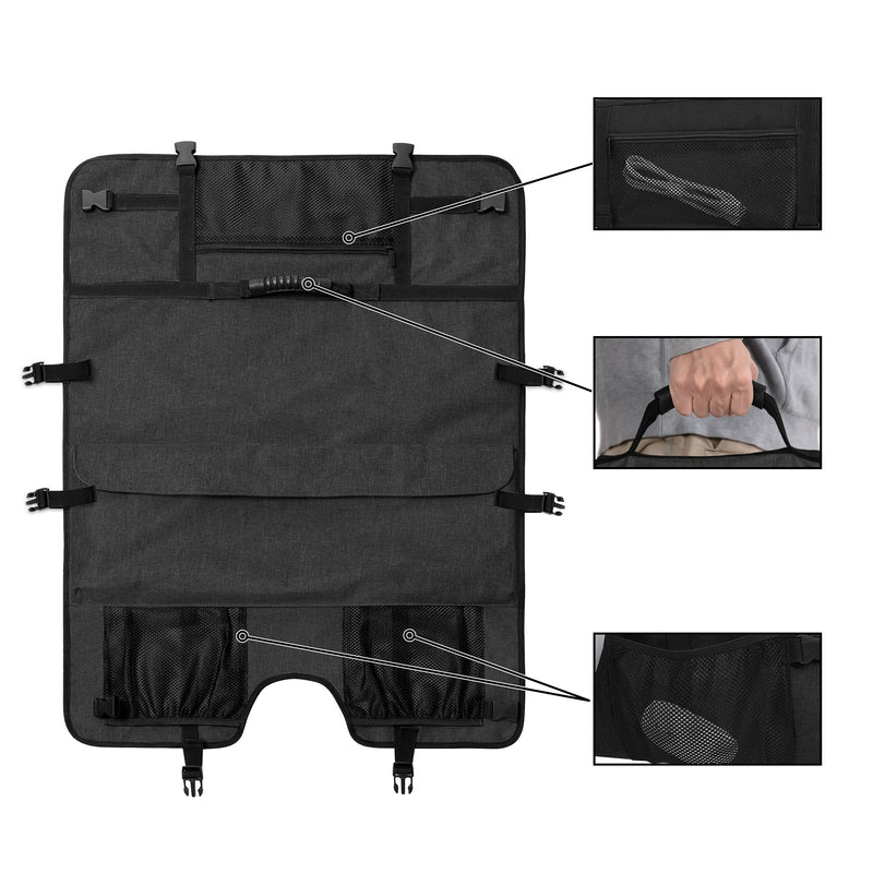 CURMIO Computer Monitor Carrying Case for 24 Inch Monitor, Computer Screen Dust Cover with Rubber Handle and Pockets, Black (Patented Design)
