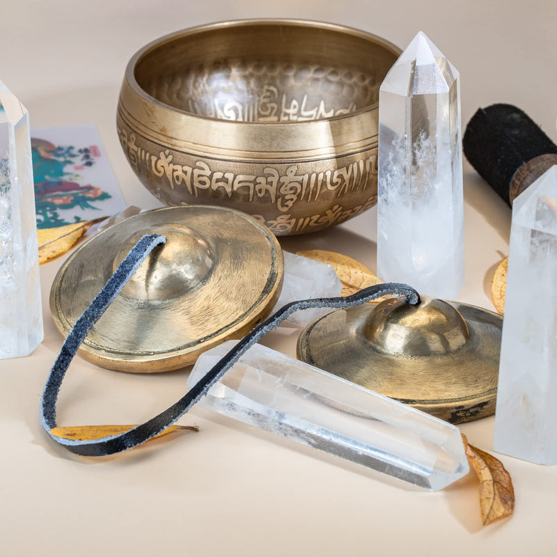 ZenBless Tibetan Tingsha Cymbals, with Storage Box and Fabric Case, Meditation Brass Chime Bells, Low and Mellow Voice for Spiritual Healing Mindfulness, Yoga Buddhist, Relaxation Musical Instruments Small-2.6 in(6.6cm)