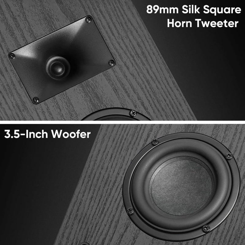 Saiyin Slim Wall Speakers (Pair),Wall Mount Surround Speakers,4 Ohms,3.5-Inch Woofer with Horn Tweeter, Home Theater Speaker for Living Room,Office,Kitchen | 4 Ohms,3.5-Inch Woofer with Horn Tweeter, Home Theater Speaker for Living Room,Office,Kitchen