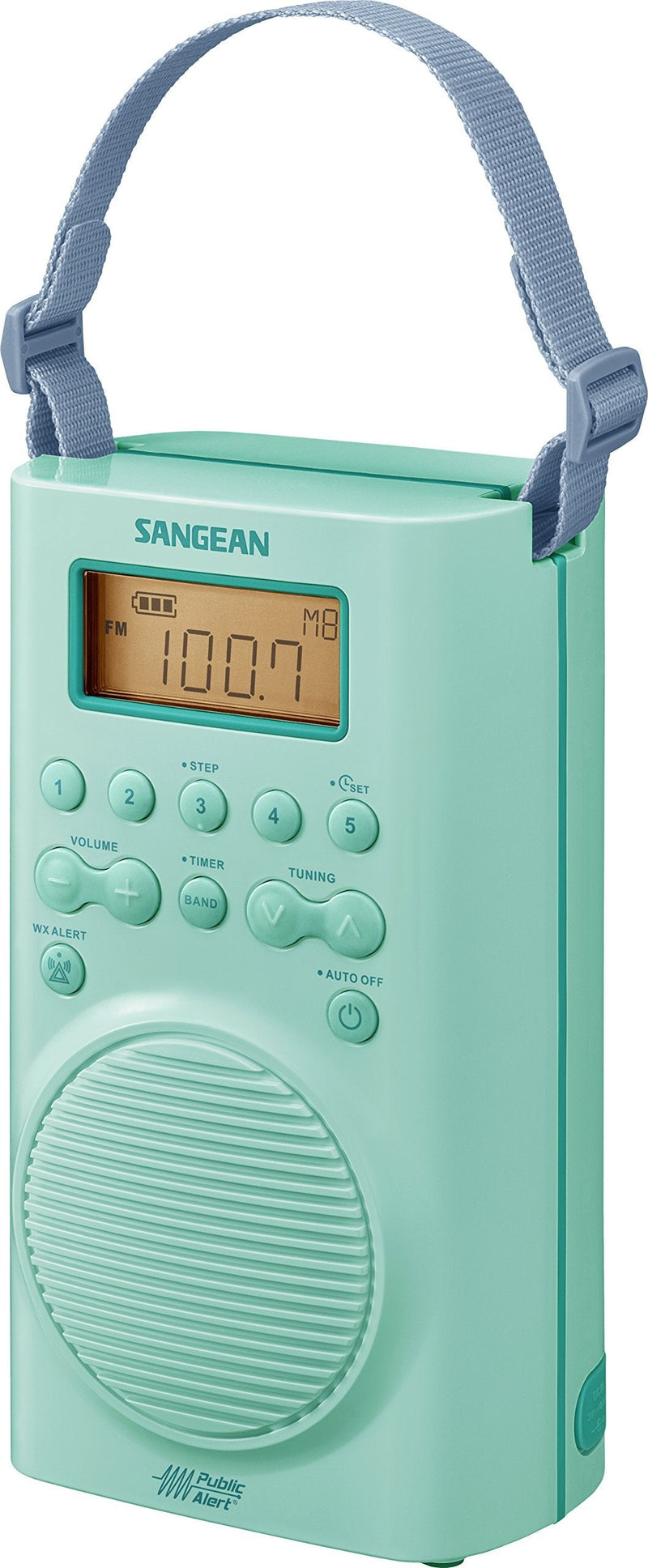 Sangean H205TQ AM/FM Weather Alert Waterproof Shower Radio Turquoise Single
