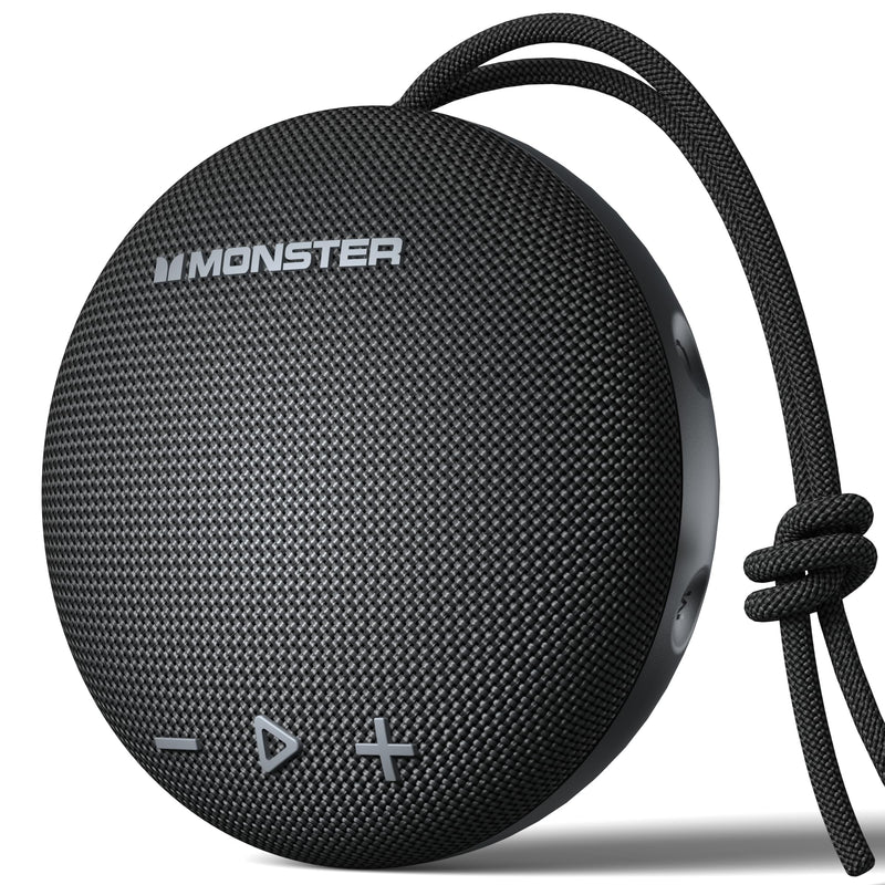 [AUSTRALIA] - Monster Bluetooth Speaker, IPX8 Shower Speaker Waterproof, Bluetooth 5.4 with Loud HD Sound and Robust Bass, Extra Long Playtime Punchy, for Home, Beaches Portable Wireless Outdoor Speakers Ink Black 
