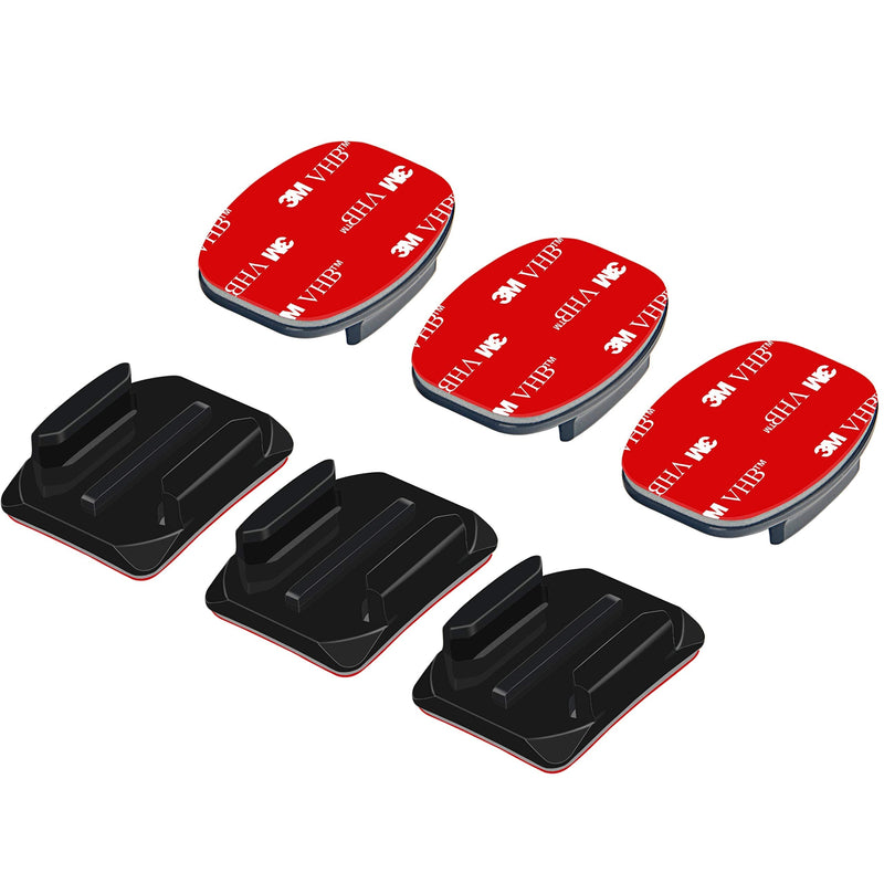 Sametop Helmet Adhesive Sticky Mounts Curved Attachment Flat 3M Mount Compatible with GoPro Hero 12 11 10 Max 9 8 7 6 5 4 Session DJI Osmo Action Cameras (6 Packs) 6 Packs