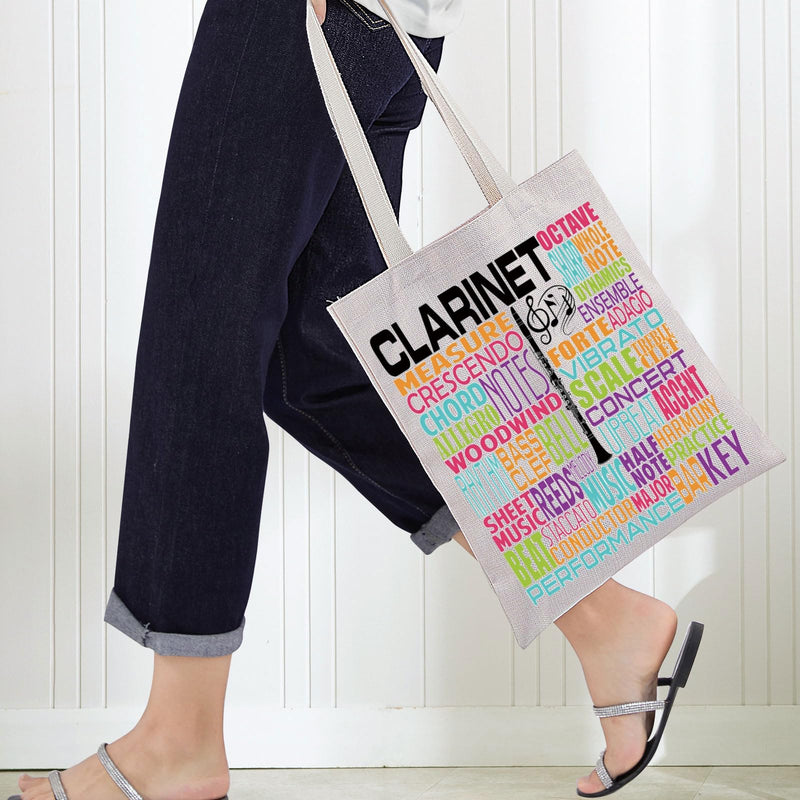 [AUSTRALIA] - Clarinet Player Tote Bag Clarinetist Gifts Clarinet Player Gifts Musician Tote Bag Clarinetist Band Shoulder Bag 