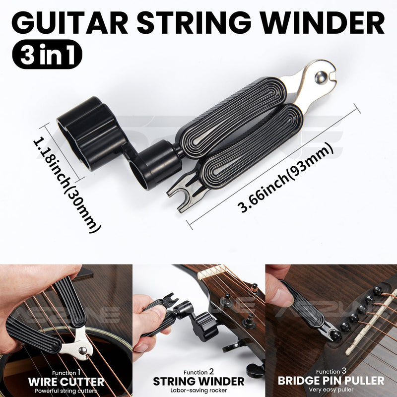 Guitar Accessories Kit:Strap,Capo,Picks,GuitaTuner,guitar string winders,Premium Guitar Gifts for Men, Beginners