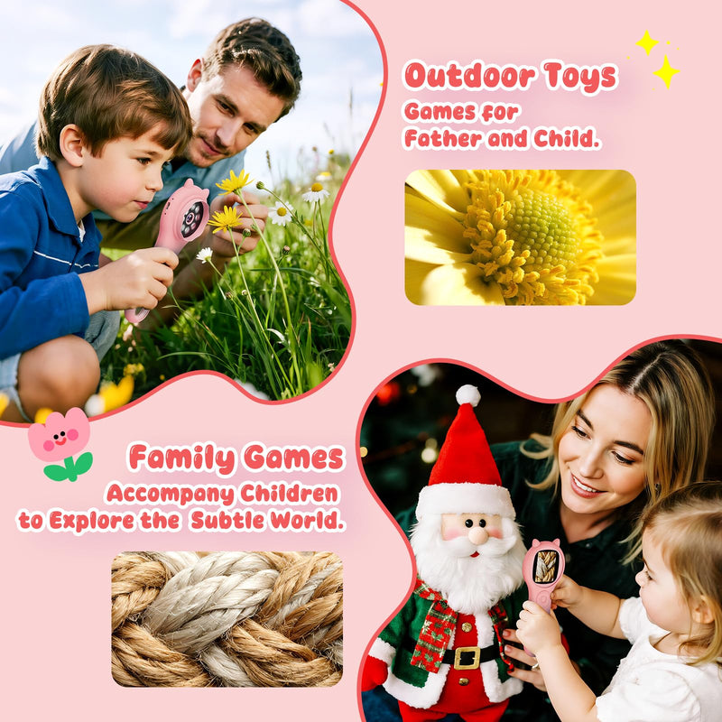 [AUSTRALIA] - Portable Handheld Mini Digital Microscope for Kids - Educational Science Toys, Christmas & Birthday Gifts for Age 5 6 7 8 9 10 11 12 Girls & Boys (Pink) Pink 1 Pcs 