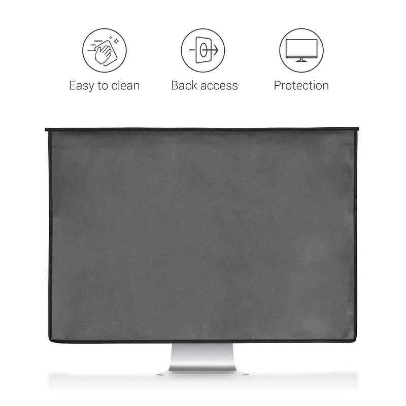 kwmobile Cover Compatible with 24-26" Monitor - 3-in-1 Case with Storage for Mouse, Keyboard - Dark Grey
