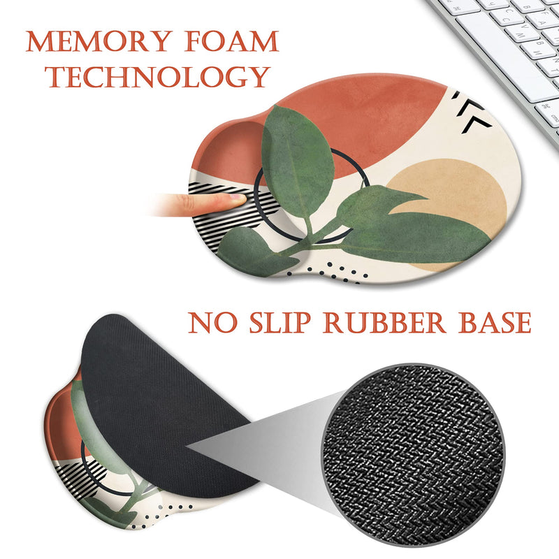 HOPONY Ergonomic Mouse Pad with Wrist Support Gel Mouse Pad with Wrist Rest, Comfortable Computer Mouse Pad for Laptop, Pain Relief Mousepad with Non-Slip Rubber Base, 9 x 10 in,Modern Abstract Modern Abstract