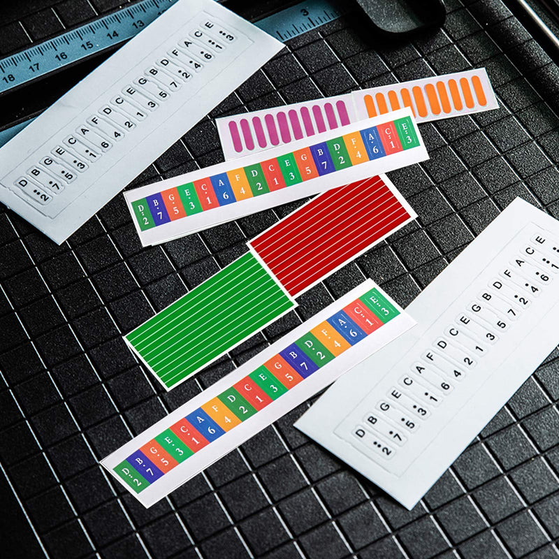 [AUSTRALIA] - 2set Kalimba Thumb Piano Note Stickers for Beginner Learner Musical Gift and Kalimba Scale Sticker Percussion (Color) 