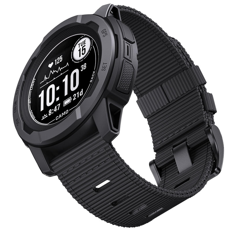 for Garmin Instinct 2X Watch Band/Instinct 3 50mm Watch Band – Rugged Nylon Tactical Strap for Instinct 2X Solar, AMOLED, Replacement Band Black + Khaki + Army Green Instinct 50mm Models