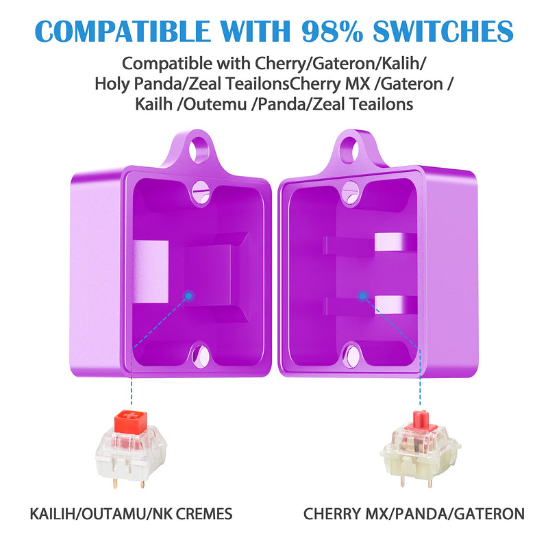 HONKID Switch Opener Aluminum Keyboard Switch Opener for Cherry MX Gateron Kailh Outemu and Panda Mechanical Switches with Metal Magnet (Purple) purple