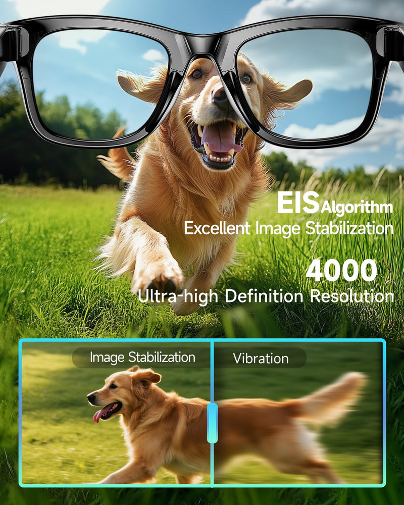 AI Smart Glasses for Women Men 160+Languages,Bluetooth Glasses with Open Ear Speaker,Voice Control, Hands-Free Calls & Built-in Microphone for Music/Work，290mAh Blue Light Glasses