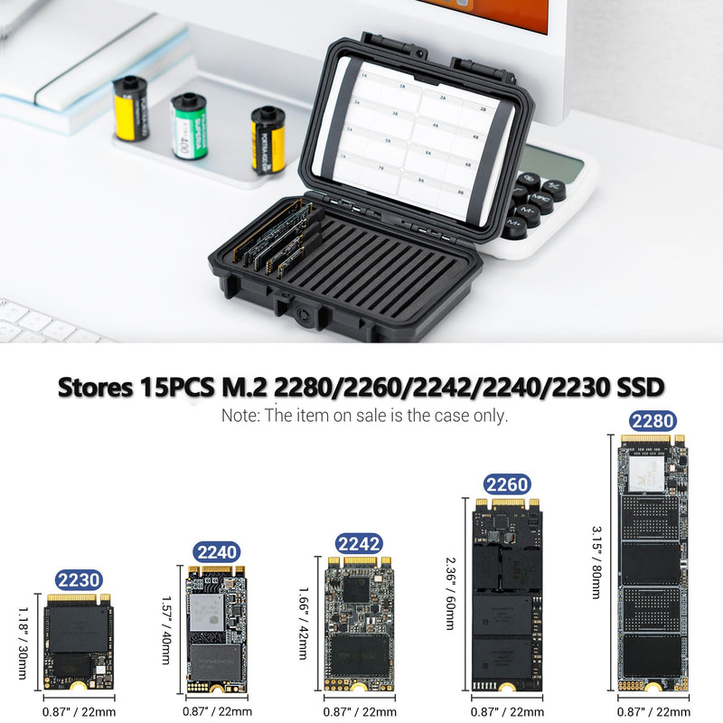 Hard + Clear：Hard M.2 SSD Holder with 4 Pack Clear Plastic SSD Cases