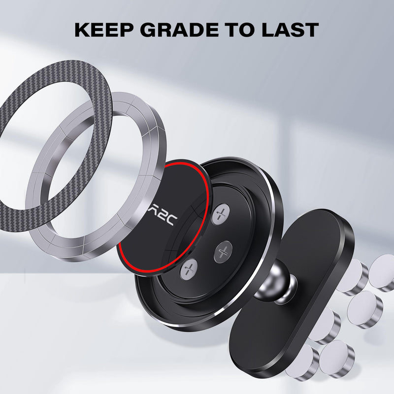 A2C for Hyundai Ioniq 5 Phone Mount, Hyundai Magnetic Dashboard Phone Mount | Ioniq 5 accessories compatible with 2024-26 Sonata/Kona/Santa Fe/Santa Cruz, 2025-26 Tucson, 2022-26 Ioniq 5&Ioniq 9, MagSafe Red-MagSafe
