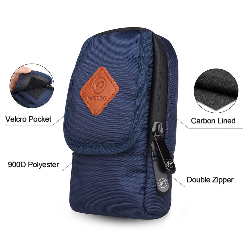 [AUSTRALIA] - FIREDOG Smell Proof Bag, Odor Proof Pouch Carbon Lined Smell Proof Case Container for Travel Storage (Blue) Blue 