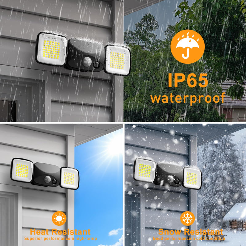 Motion Sensor Outdoor Lights, Rechargeable Battery Operated Outdoor Lights, USB Charging, Wireless Lights, No Solar, High Brightness for Garage, Yard & Entryway, Black 2-Pack (Small Size)