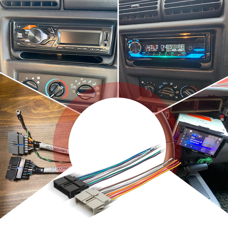 RED WOLF Car Radio Wire Harness Replacement for Jeep Cherokee 1997-2001, 1999 Chrysler 300m 1999-2001, Dodge Neon 1995-2001 Install Aftermarket Stereo Wiring Cable Connector Adapter Plug