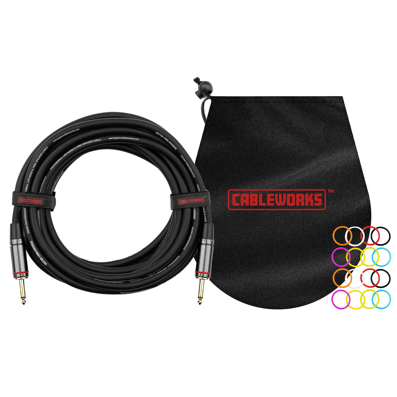 By Gator Cases Headliner Series Premium 15 Foot TS Speaker Cable, (GCWH-SPK-15) 15 Feet 1/4" TS