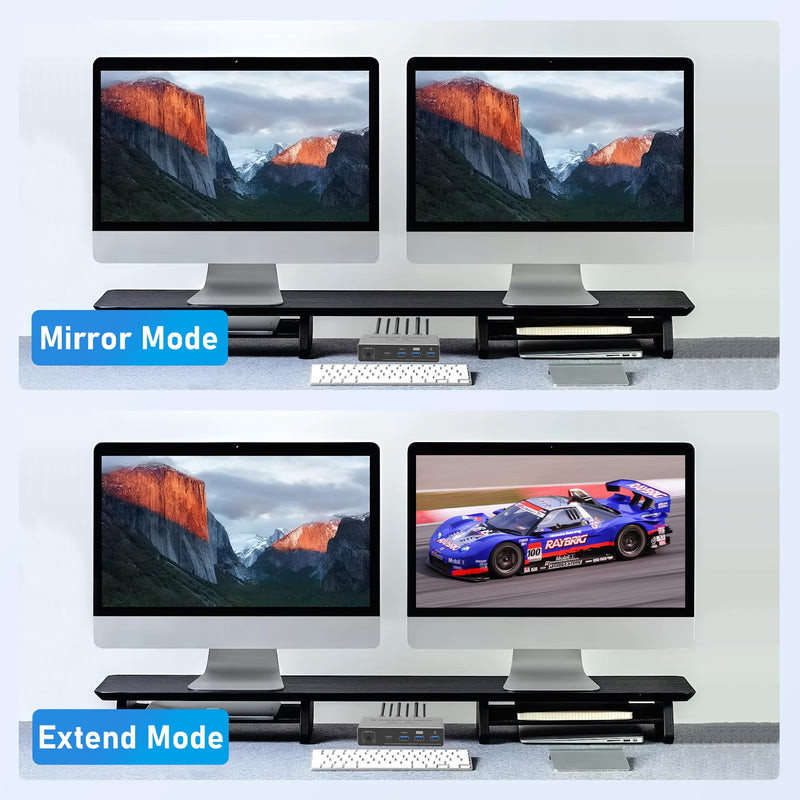 Tendak 8K HDMI KVM Switch 2 Monitors 2 Computers | KVM Switch Shares Keyboard, Mouse & Printer for 2 Computers. Compatible with Laptops, PC, Xbox Series, PS5 / PS4, Projector
