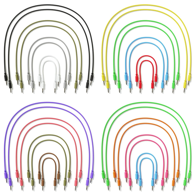 8-Pack - Mono Modular Patch Cables TS 3.5mm 1/8 inch Eurorack Synthesizer [8A-Pack] 8A-Pack