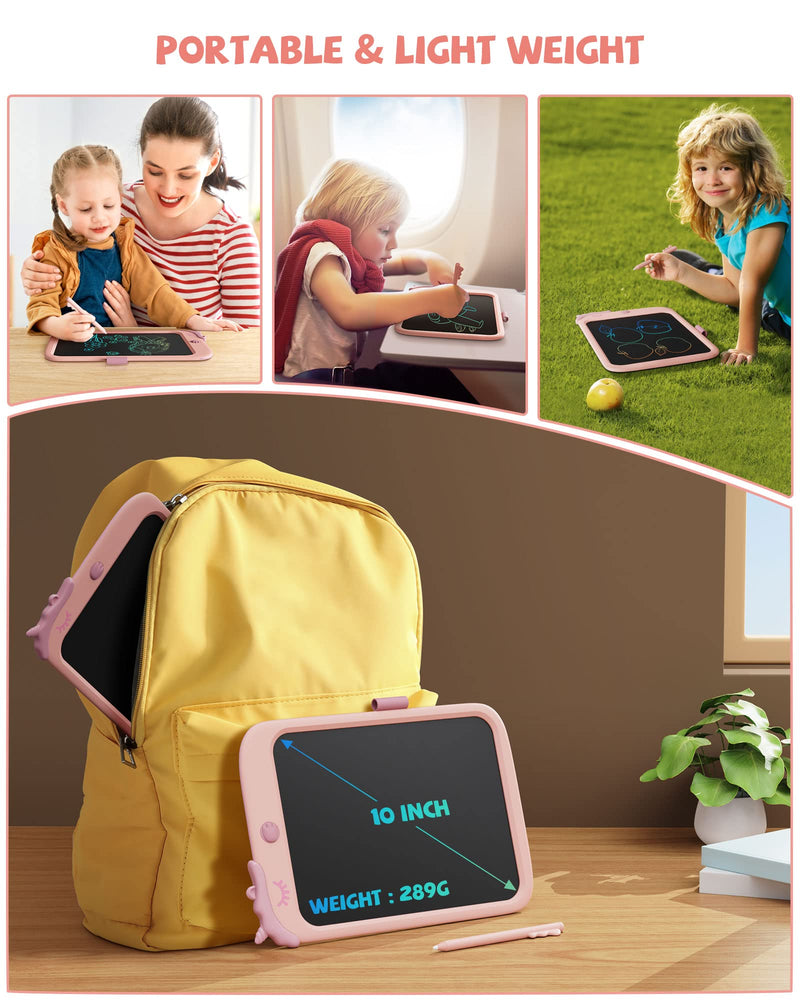 LCD Writing Tablet 10 Inch for Girls Boys(Pink+Green)