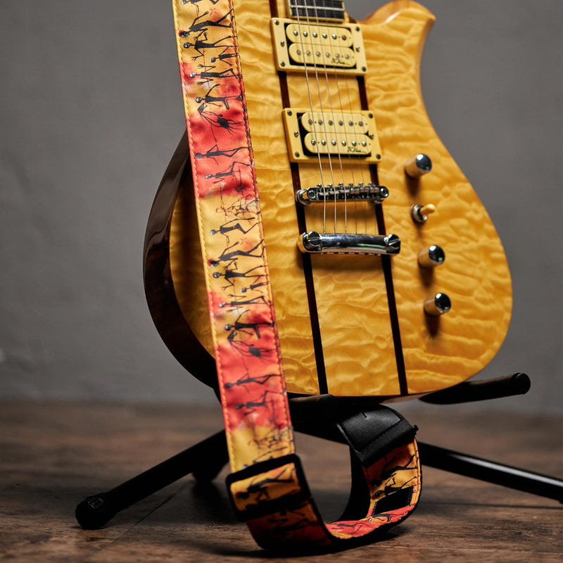 Morto Jacquard Guitar Strap – Adjustable Padded Fabric with Locks & Pick Holder for Electric, Acoustic, Bass – Unique Gift Standard