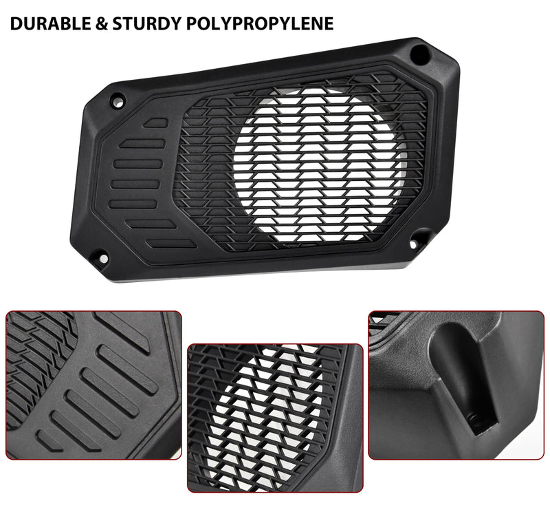 Under Dash Speaker Pods for Polaris Ranger XP 1000/Crew 2018-2024 | Durable ABS, fit for 6.5'' speakers, mud water sand protection, quick bolt-on install, Under Dashboard Speaker Enclosures