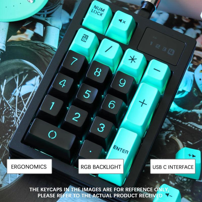Programmable Keypad,19Keys Hot Swappable Vial Keyboard Number Keypad,Black | Portable Keyboard,RGB Backlight,Wired Macro Number Pad,wtih Screen,One Hand Keyboard,Nlofin Black
