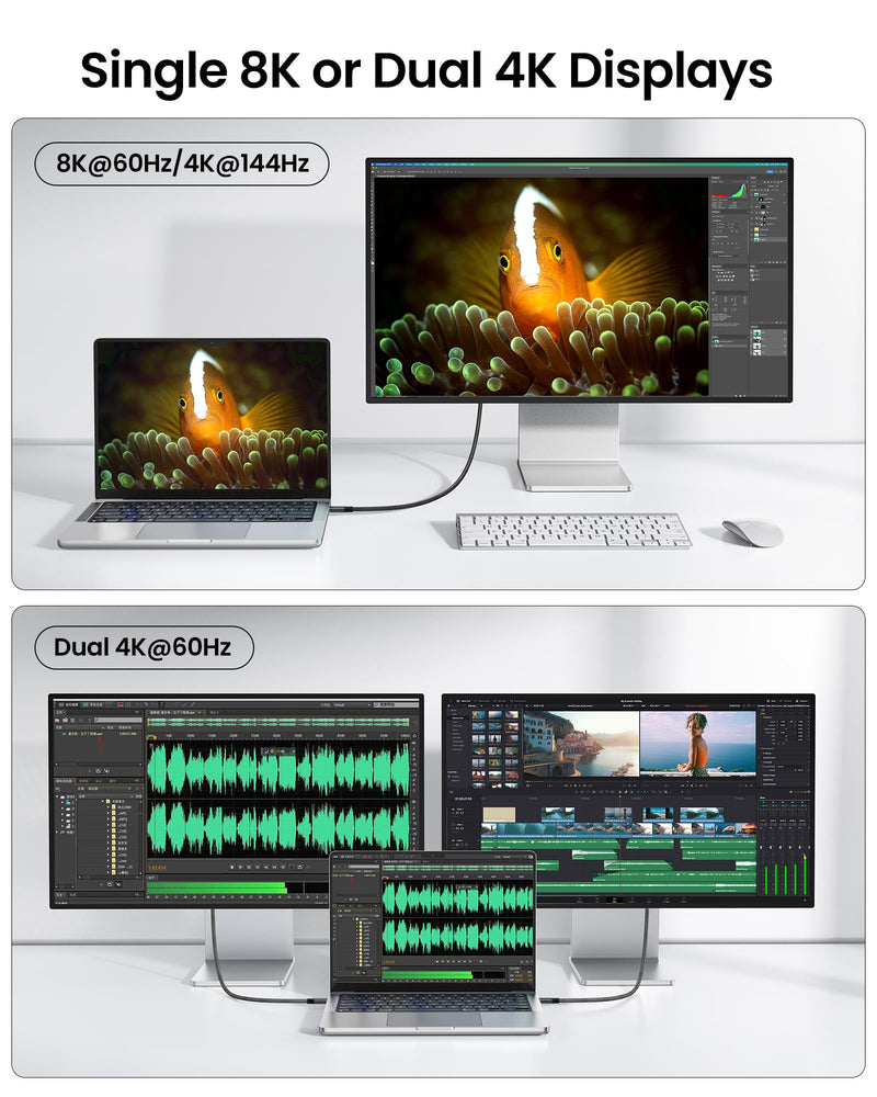Silkland 40Gbps USB 4 for Thunderbolt 4 Cable 10FT, 8K/Dual 4K, 240W PD3.1 | 4K@240Hz, MST Support, Braided USB C Video Cable Compatible for MacBook, iPhone 17/16, Monitor, SSD, iPad, Dock