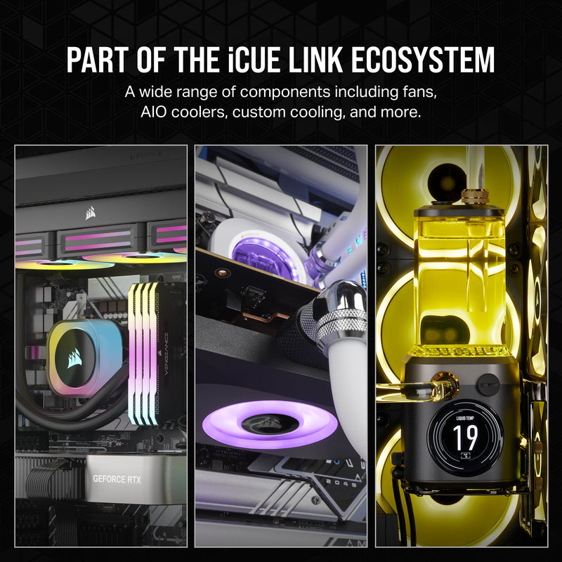 CORSAIR iCUE Link RX120 RGB 120mm PWM Fan - Magnetic Dome Bearing - Single Fan - Black 1 x 120mm