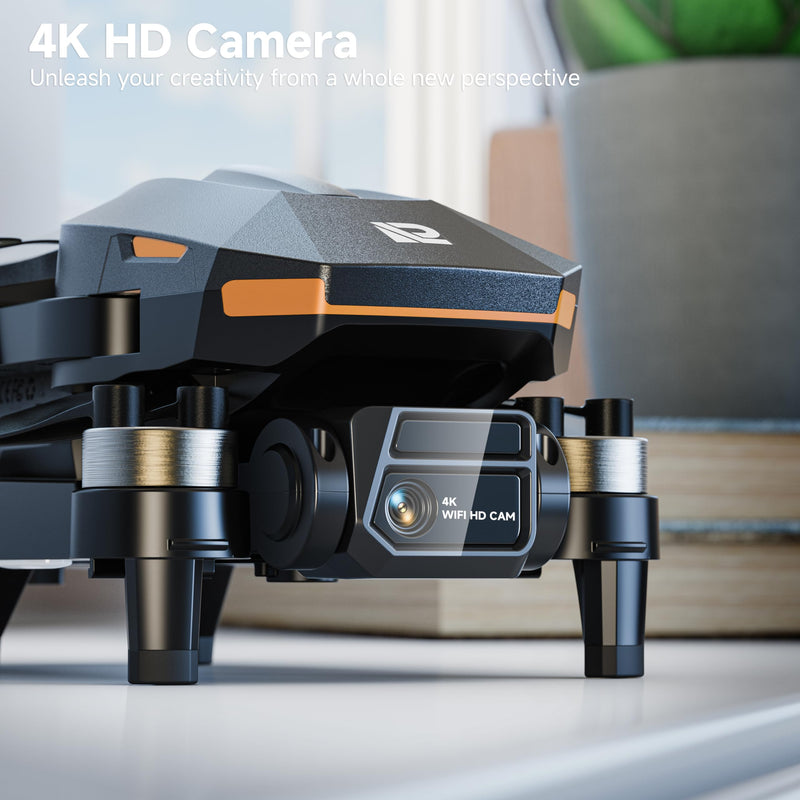 PLEGBLE Drones with Camera for Adults 4K, Beginner FPV Drone | Brushless Motor, 30 Mins Flight Time, Foldable Design, One-Key Takeoff/Landing, Emergency Stop, Under 249g, Gift for Kids Gray