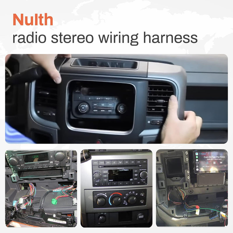 Car Radio Wiring Harness w/Antenna Adapter Connector Fits for 2002-2007 Dodge Ram, 2003-2007 Jeep, 2000-2007 Chrysler Aftermarket Install Stereo Cable Antenna Connector Plug