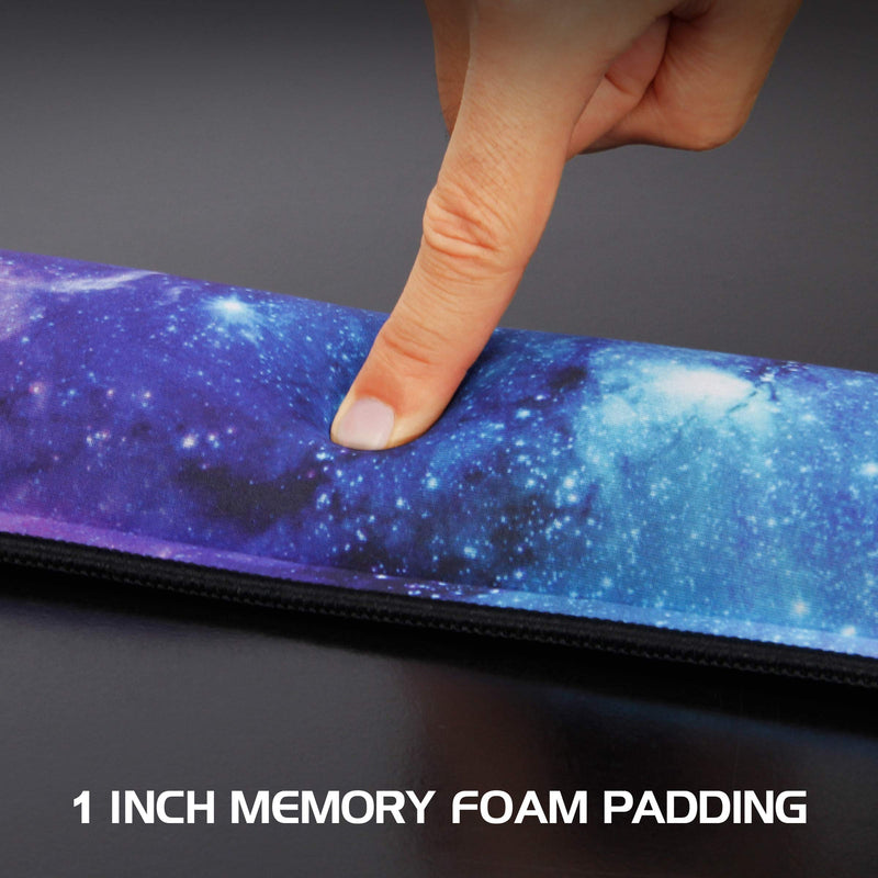 ENHANCE Keyboard Wrist Rest - Keyboard Wrist Support with Memory Foam Wrist Pad and Premium Anti-Fray Stitching - Fits Full Size Keyboards Helps with Wrist Pain for PC, Laptop, Office Typing - Galaxy Full Size (Galaxy)
