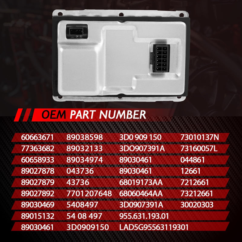 [AUSTRALIA] - Merautop SJ 12 Pin Headlight Ballast Module, Xenon Control Unit Ballast Replacement for Laguna II (2001-2005), Car Accessories Part# 89030461 8E0907391A 3D0907391A 3D0909157 3D0909158 